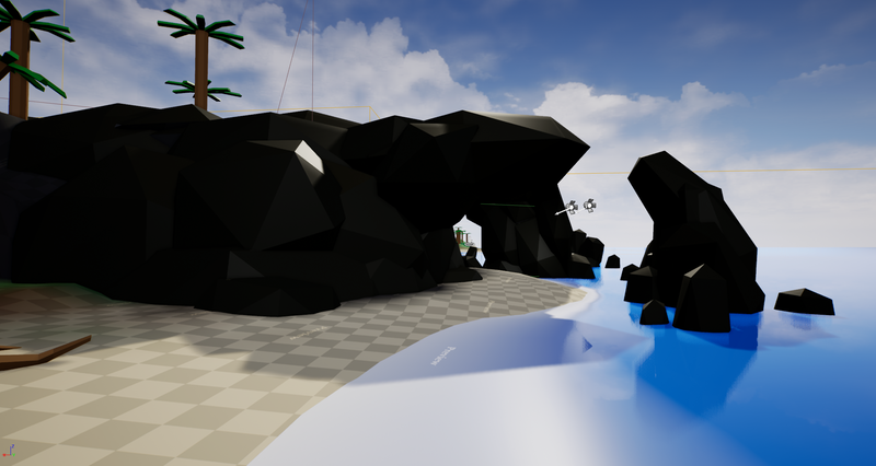 The final draft of the beach cave.